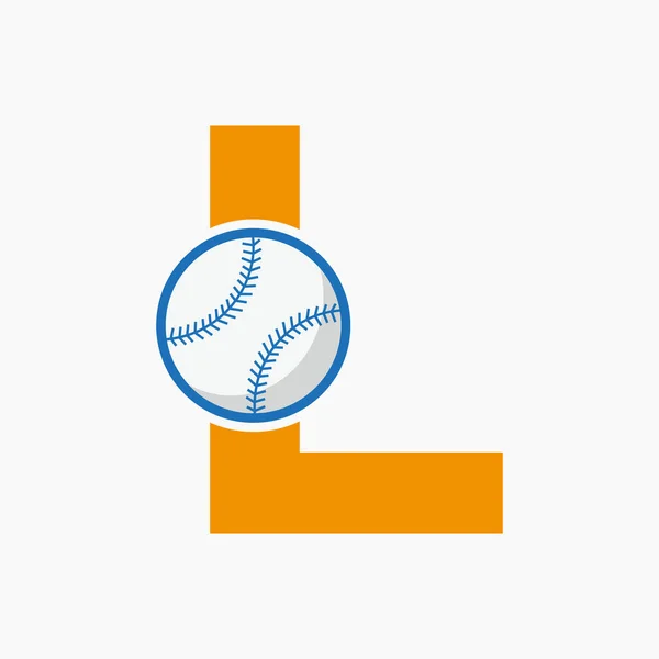 Logo Baseball Pada Templat Vektor Surat - Stok Vektor
