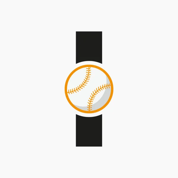 Логотип Бейсболу Букві Векторний Шаблон — стоковий вектор