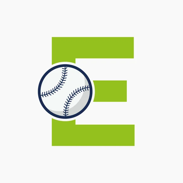 Honkbal Logo Letter Vector Template — Stockvector