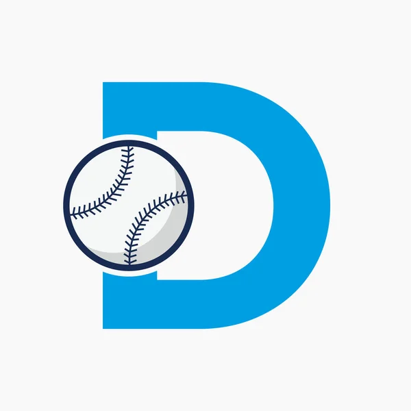 Logo Baseball Sur Modèle Vectoriel Lettre — Image vectorielle