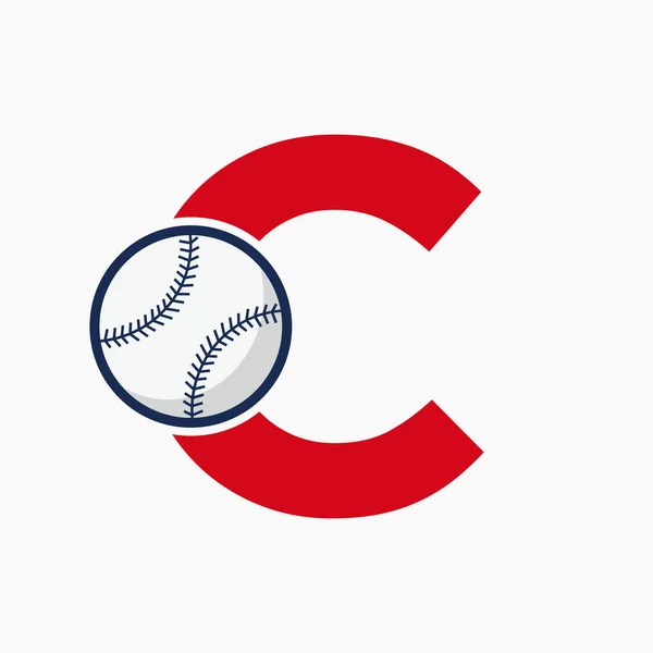 Logo Baseball Sur Modèle Vectoriel Lettre — Image vectorielle