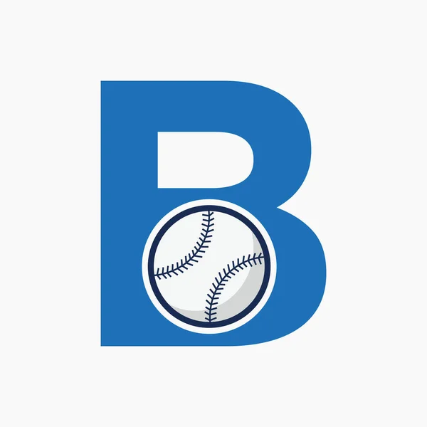 B字ベクトルテンプレート上の野球ロゴ — ストックベクタ