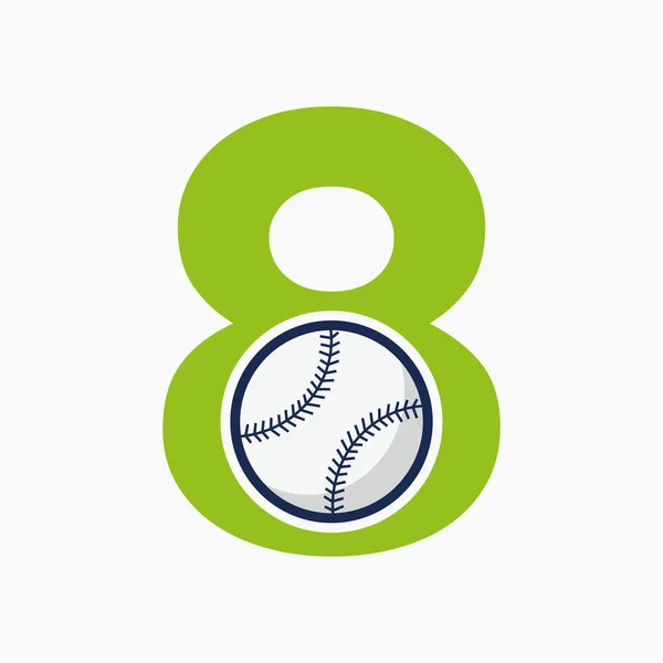 Honkbal Logo Brief Vector Template — Stockvector