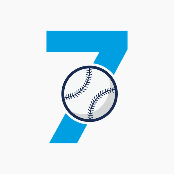 Логотип Бейсбола Векторном Шаблоне Буквы — стоковый вектор