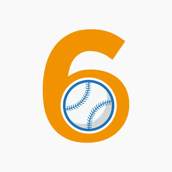 Логотип Бейсбола Векторном Шаблоне Письма — стоковый вектор