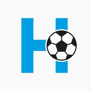 Baş harf H Futbol Logosu. Futbol Logosu Tasarım Vektörü Şablonu