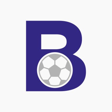 Baş harf B Futbol Logosu. Futbol Logosu Tasarım Vektörü Şablonu