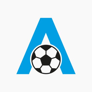 İlk Harf A Futbol Logosu. Futbol Logosu Tasarım Vektörü Şablonu