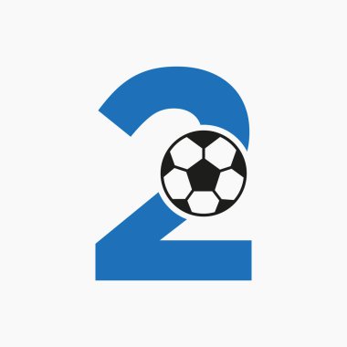İlk Harf 2 Futbol Logosu. Futbol Logosu Tasarım Vektörü Şablonu