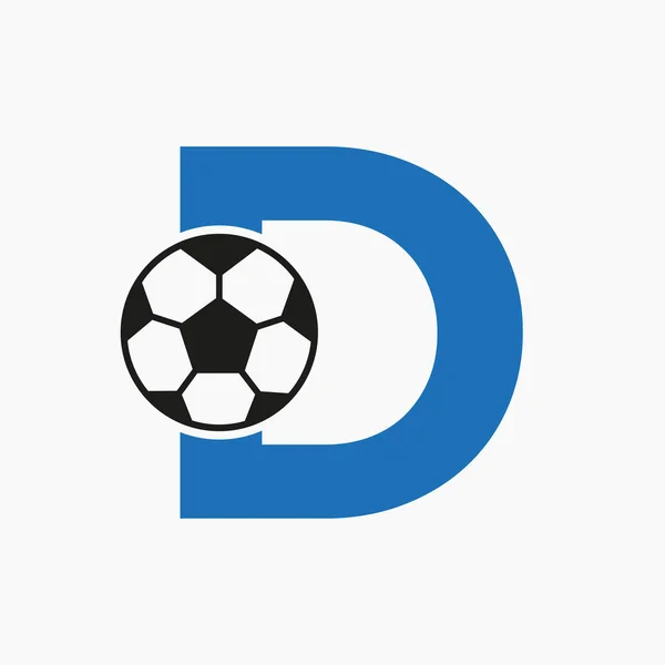 Logo Initial Football Lettre Modèle Vectoriel Conception Logo Football — Image vectorielle