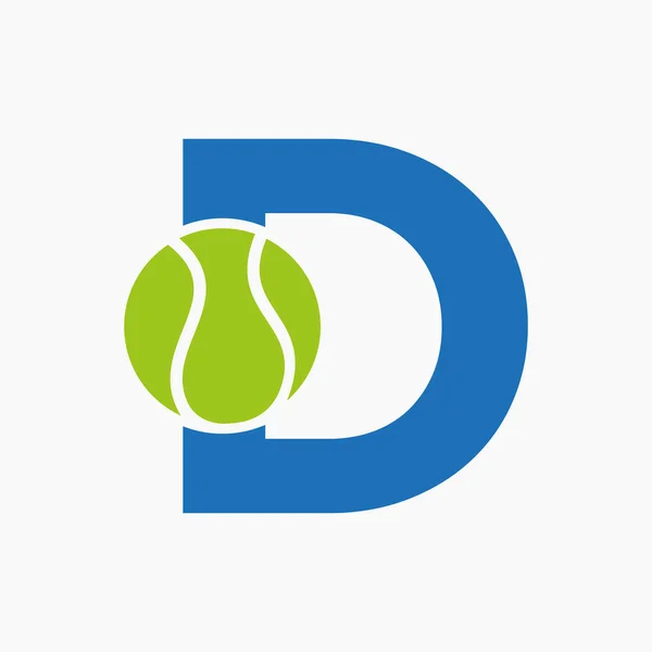 Λογότυπο Του Τένις Στο Γράμμα Tennis Sport Academy Club Logo — Διανυσματικό Αρχείο