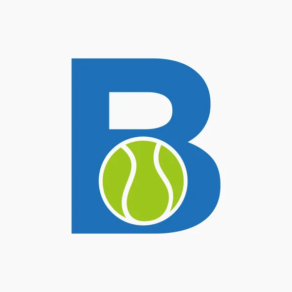 Λογότυπο Του Τένις Στο Γράμμα Ακαδημία Αθλητισμού Τένις Λέσχη Λογότυπο — Διανυσματικό Αρχείο