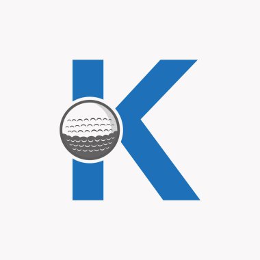 K harfinde Golf Logosu. Hokey Akademisi 'nin ilk işareti, Kulüp Sembolü.