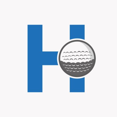 H harfinde Golf Logosu. Hokey Akademisi 'nin ilk işareti. Kulüp Sembolü.