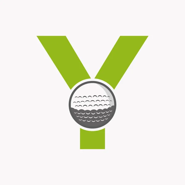 Harfinde Golf Logosu Hokey Spor Akademisi Şareti Kulüp Sembolü — Stok Vektör
