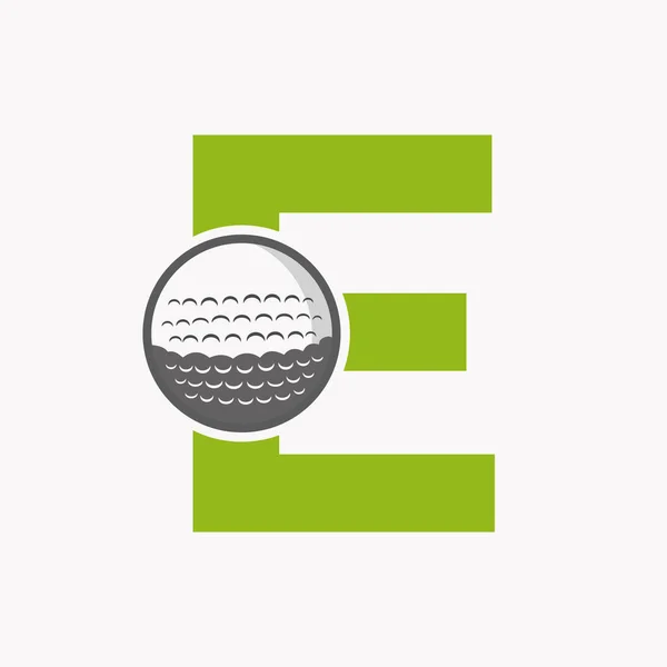 Harfindeki Golf Logosu Hokey Akademisi Nin Ilk Işareti Kulüp Sembolü — Stok Vektör
