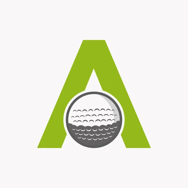 手紙Aのゴルフロゴ 初期ホッケースポーツアカデミーサイン クラブシンボル — ストックベクタ