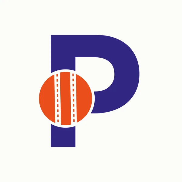 Логотип Крикета Букве Concept Символ Крикетного Клуба — стоковый вектор