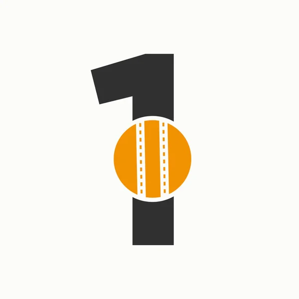 Kriket Logosu Harf Konseptinde Kriket Kulübü Sembolü — Stok Vektör