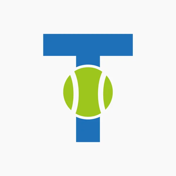 Logo Tenisa Literę Concept Tenis Sports Logotyp Symbol Wektor Szablon — Wektor stockowy