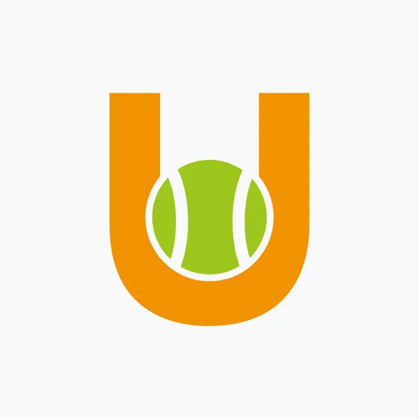 Tenisové Logo Konceptu Písmene Šablona Symbolu Pro Sportovní Tenis — Stockový vektor
