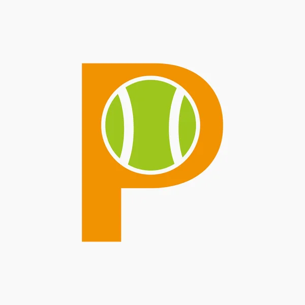 Tennis Logotyp Bokstaven Koncept Tennis Sport Logotyp Symbol Vector Mall — Stock vektor