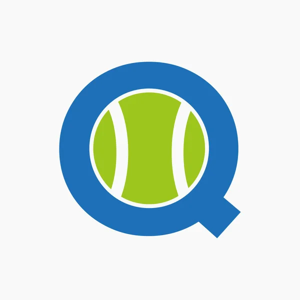 Harfi Üzerinde Tenis Logosu Tenis Spor Logotype Sembol Vektör Şablonu — Stok Vektör
