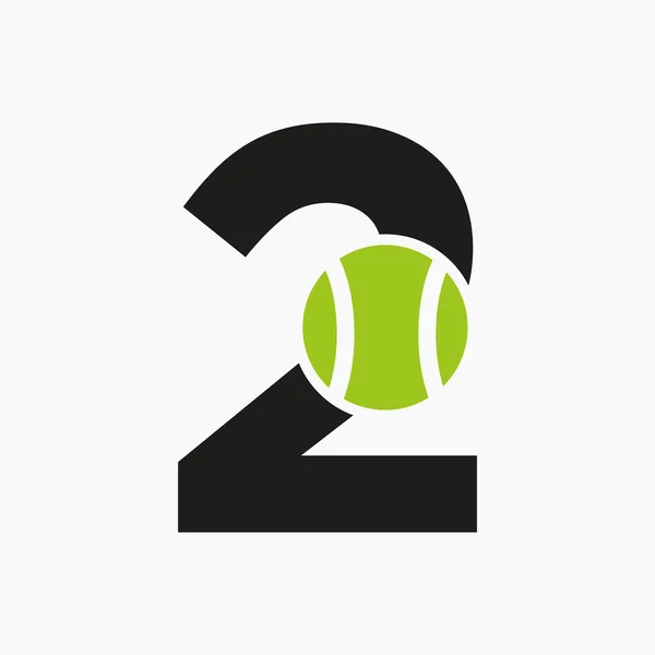 手紙にテニスのロゴ2コンセプト テニススポーツロゴタイプシンボルベクトルテンプレート — ストックベクタ