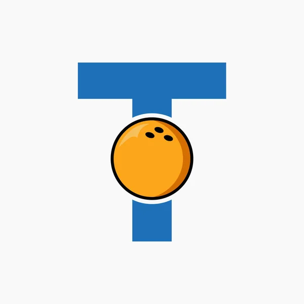 Σχεδιασμός Λογότυπου Μπόουλινγκ Στο Γράμμα Concept Bowling Sport Λογότυπο Σύμβολο — Διανυσματικό Αρχείο
