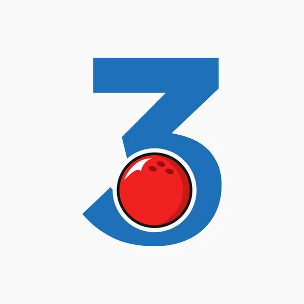 Bowling Logotyp Design Brev Koncept Bowling Sport Logotyp Symbol — Stock vektor