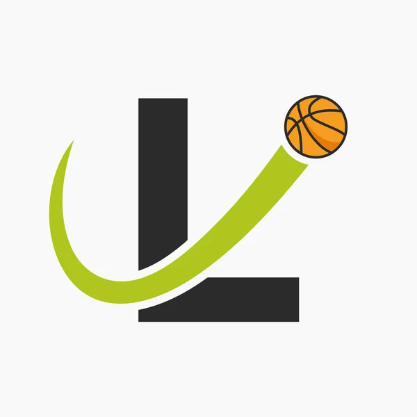 Basketball Logo Letter Concept Basket Club Symbol Vector Template — Stock Vector