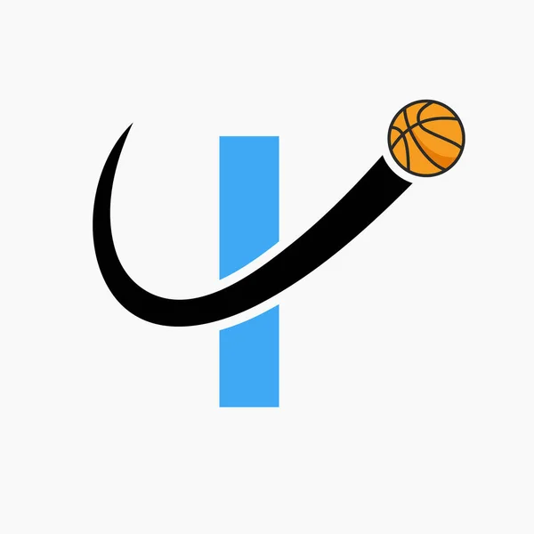 Basketball Logo Auf Buchstabe Konzept Basket Club Symbol Vector Template — Stockvektor
