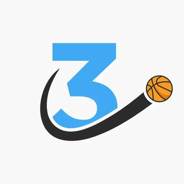 Basketbol Logosu Mektup Konseptinde Basket Kulübü Sembol Vektör Şablonu — Stok Vektör