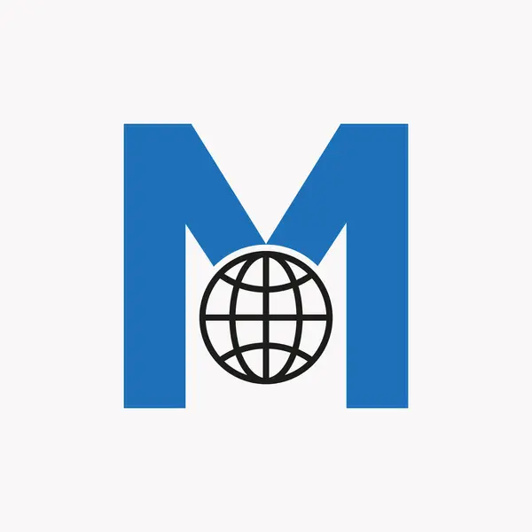 Brev Global Logo Design Mall För Global Logotyp För Vektorer — Stock vektor