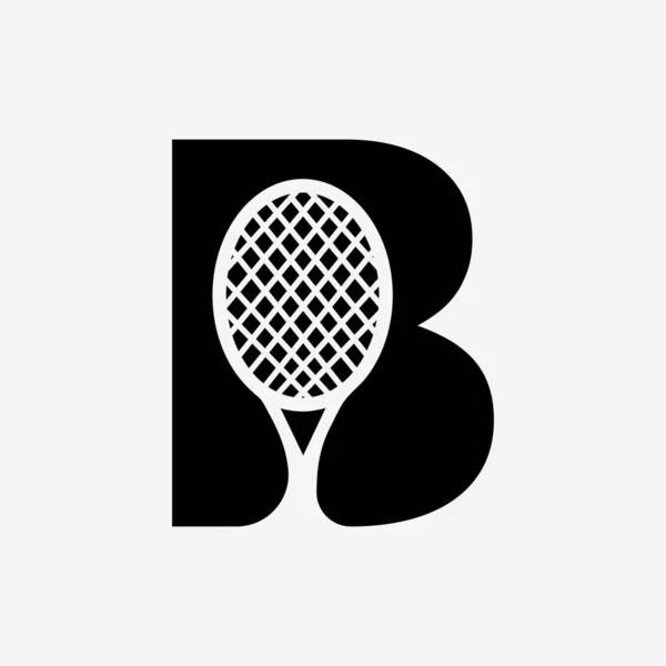Písmeno Padel Tennis Logo Padel Racket Logo Design Symbol Beach — Stockový vektor