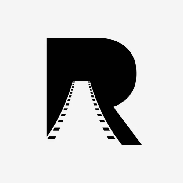 带有R字母概念的运输标识 道路标志设计模版 — 图库矢量图片