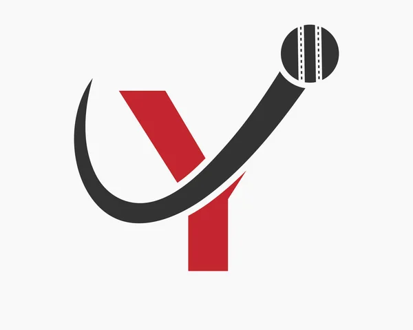 Lettre Concept Logo Cricket Avec Icône Mobile Boule Pour Symbole — Image vectorielle