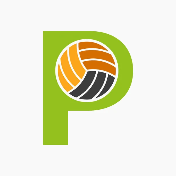Літера Концепція Логотипу Волейболу Шаблон Спортивного Логотипу Волейболу — стоковий вектор