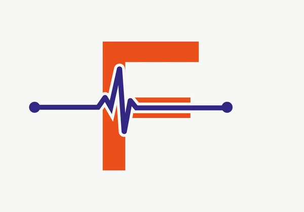 Brev Heartbeat Logo För Medicinsk Eller Hälsa Symbol Medicinsk Logotyp — Stock vektor