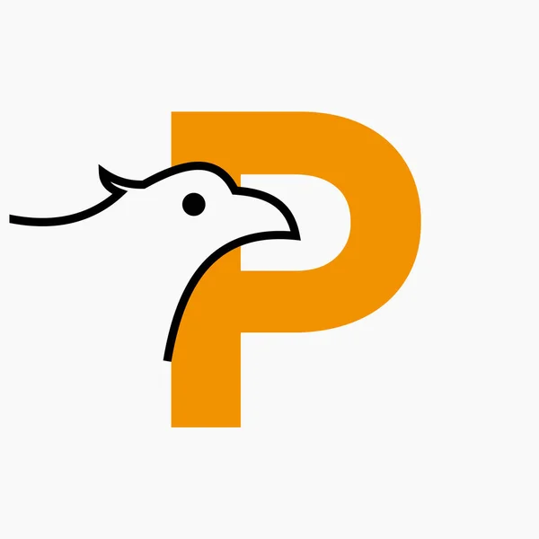 初始字母P鹰标志设计 运输符号向量模板 — 图库矢量图片