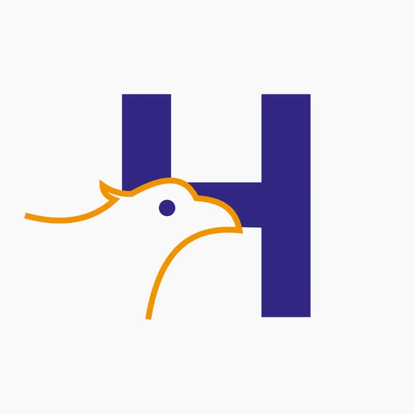 首字母H鹰标志设计 运输符号向量模板 — 图库矢量图片