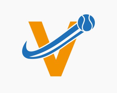 Harf V Tenis Kulübü Logo Tasarım Şablonu. Tenis Spor Akademisi, Kulüp Logosu