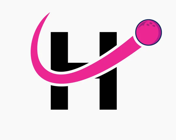 Letter Bowling Logo Символ Боулінгу Рухомим Ячем — стоковий вектор