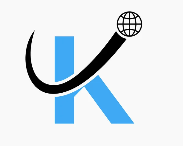 Letter Global Logo Design World Logotype Symbol Vector Template — Stock Vector