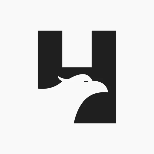 手紙Hイーグルロゴデザイン 輸送シンボルベクトルテンプレート — ストックベクタ