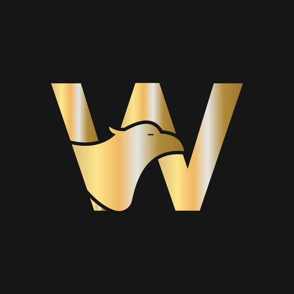 字母W鹰标志设计 运输符号向量模板 — 图库矢量图片