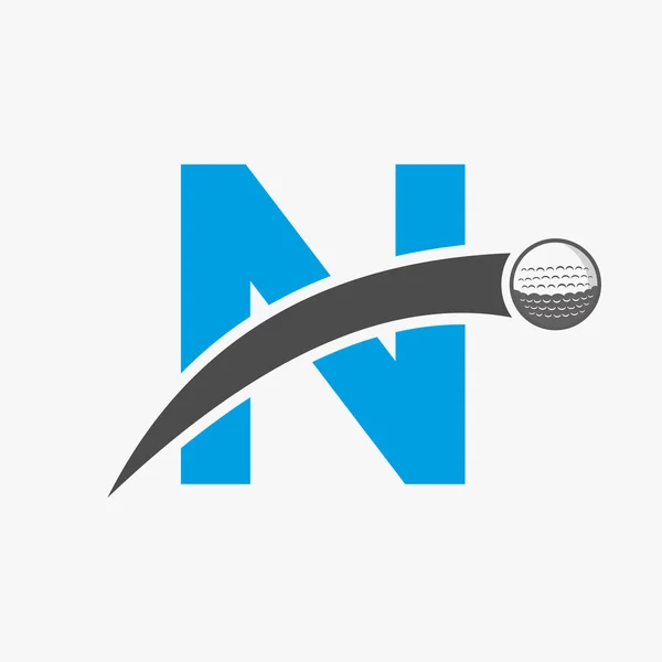 Logo Golf Sur Lettre Concept Avec Boule Golf Mobile Icône — Image vectorielle