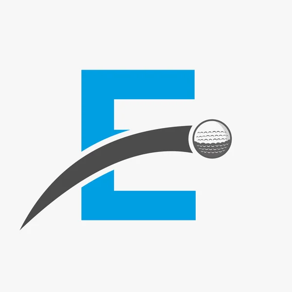Golf Logo Letter Concept Moving Golf Ball Icon Hockey Sport — Stock Vector