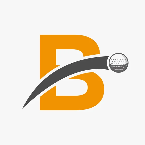 Logotipo Golf Letra Concepto Con Icono Pelota Golf Movimiento Símbolo — Vector de stock