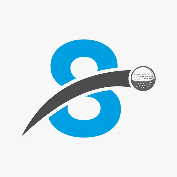 Logotipo Golf Carta Concepto Con Icono Bola Golf Movimiento Símbolo — Archivo Imágenes Vectoriales